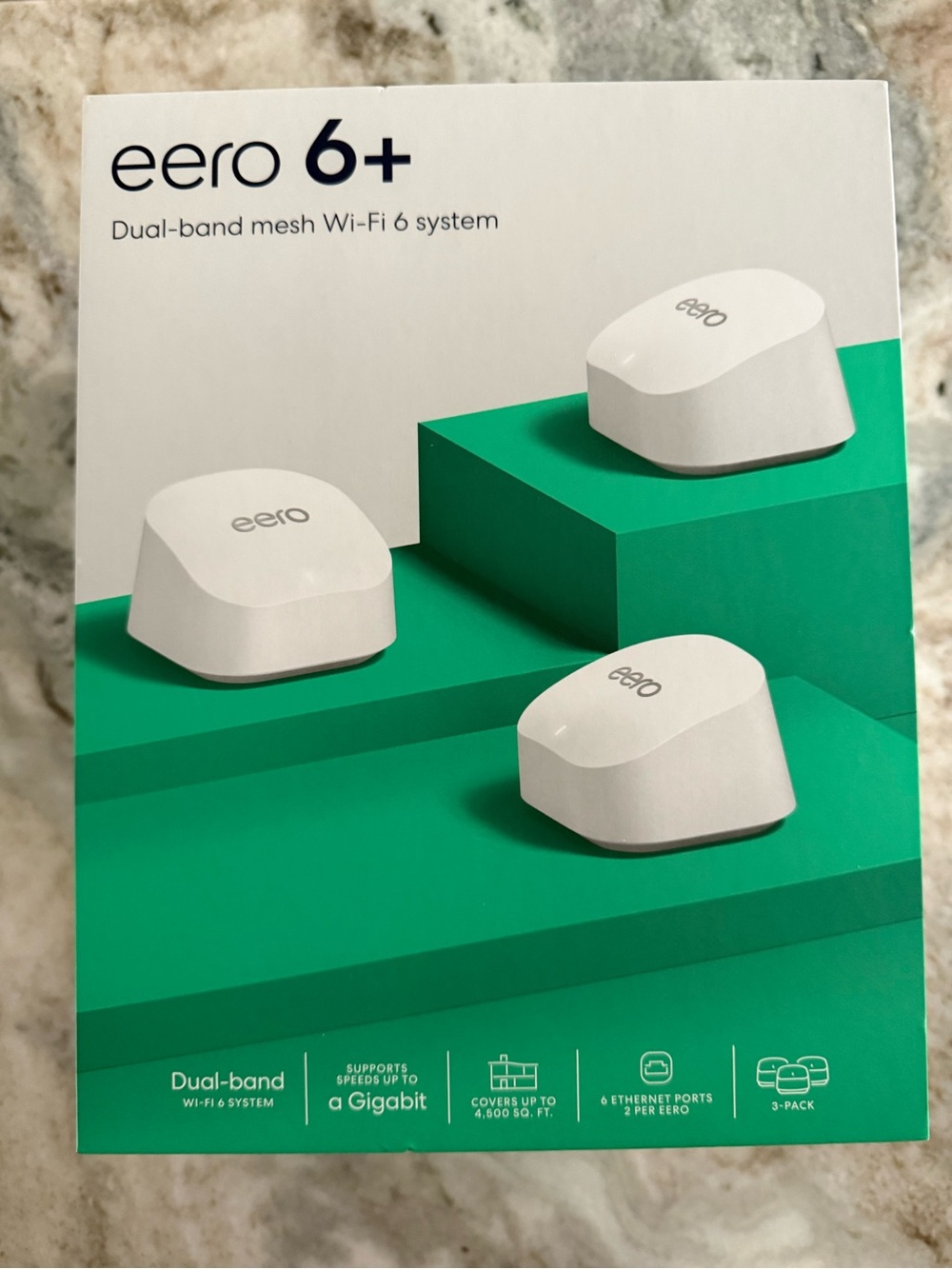 eero - 6+ Dual-band Mesh Wi-Fi 6 System (3-pack) - White